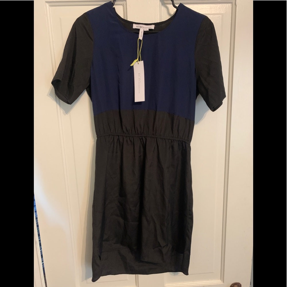 BCBG Generation Contrast Dress Black Navy S Small
